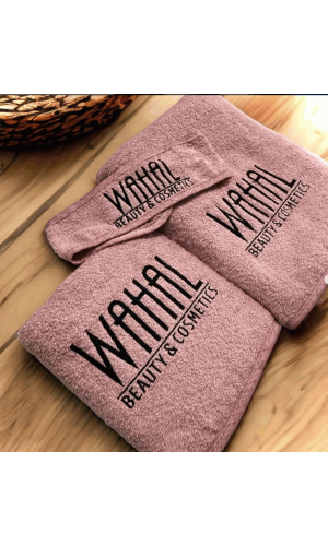 Güzellik Salonu Havlu Seti – Logolu Sedye Havlusu, Baş Havlusu ve Saç Bandı