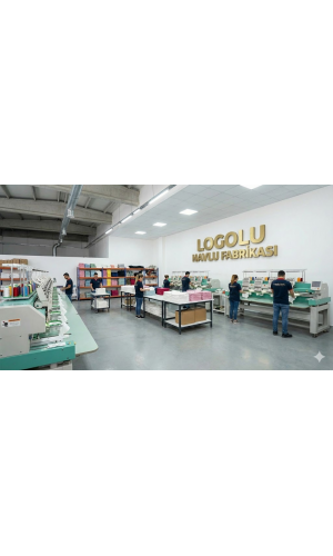 Logolu Spor Havlusu - Siyah Antrenman Havlusu Nakışlı Üretim