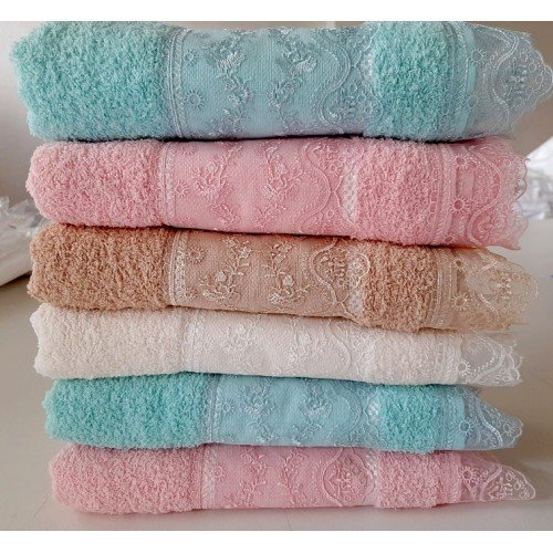 Toptan Dantel Güpür Havlu 50x90cm -%80 Pamuk - ( 1 Adet Toptan Satış Fiyatı ) 