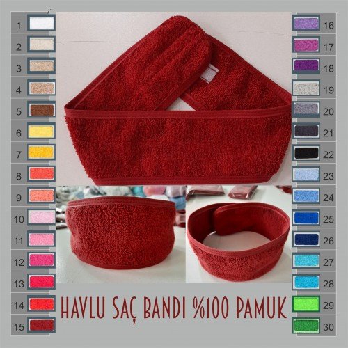 Toptan 1- Havlu saç bandı özel logo nakışlı ( baskılı)  Toptan imalat satış fiyatı özel fiyat isteyiniz