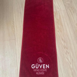Bordo spor havlusu 30x90cm özel logo nakışlı üretim 
