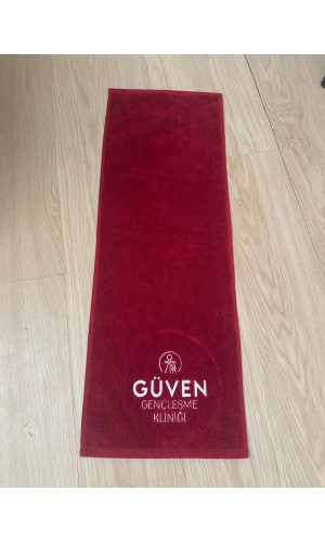 Bordo spor havlusu 30x90cm özel logo nakışlı üretim 