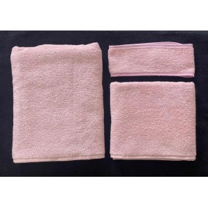 Toptan havlu takımı imalatı  - pudre pembesi rengi 