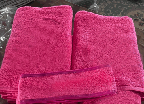 Toptan Havlu Seti - Fuşya Pembesi 