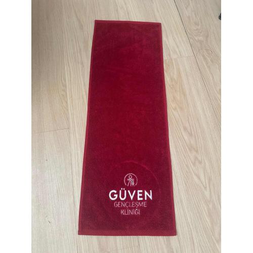 Bordo spor havlusu 30x90cm özel logo nakışlı üretim 