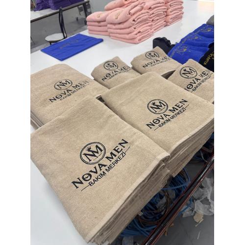 Masaj ve Spa Salonları İçin Cappuccino Logolu Havlu Takımı