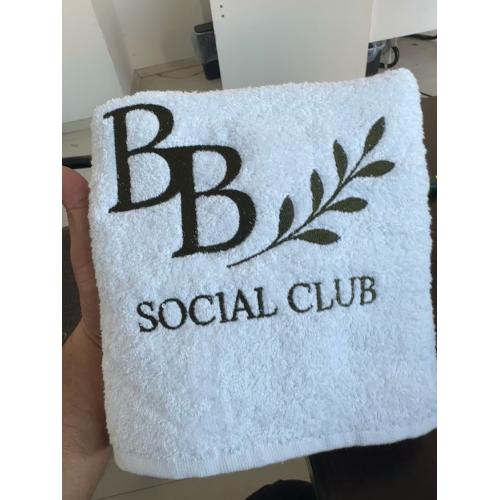 Social Club Logolu Beyaz Nakışlı Havlu