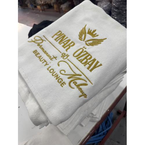 Ultra Lüks Güzellik Salonu Logo Nakışlı Havlu Seti Üretimi